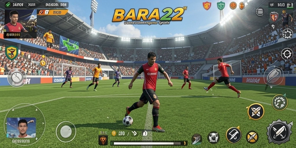 Screenshot gameplay BARA22 menampilkan aksi seru dan atmosfer kompetitif.