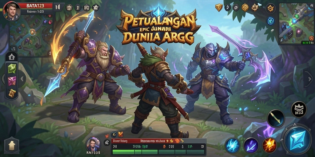 Screenshot gameplay ARPG BATA123 menampilkan karakter dalam pertempuran epik.