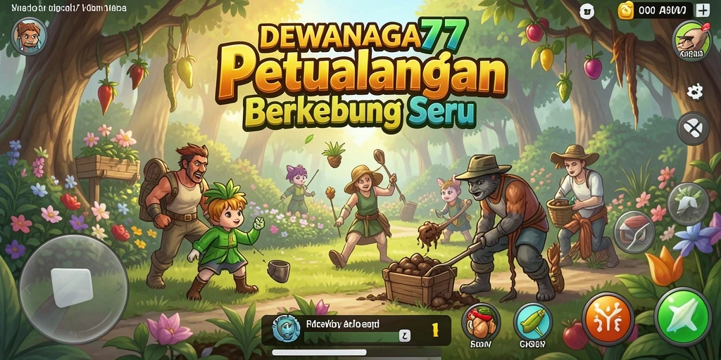 Screenshot gameplay DEWANAGA77 menampilkan aktivitas bertani yang seru.