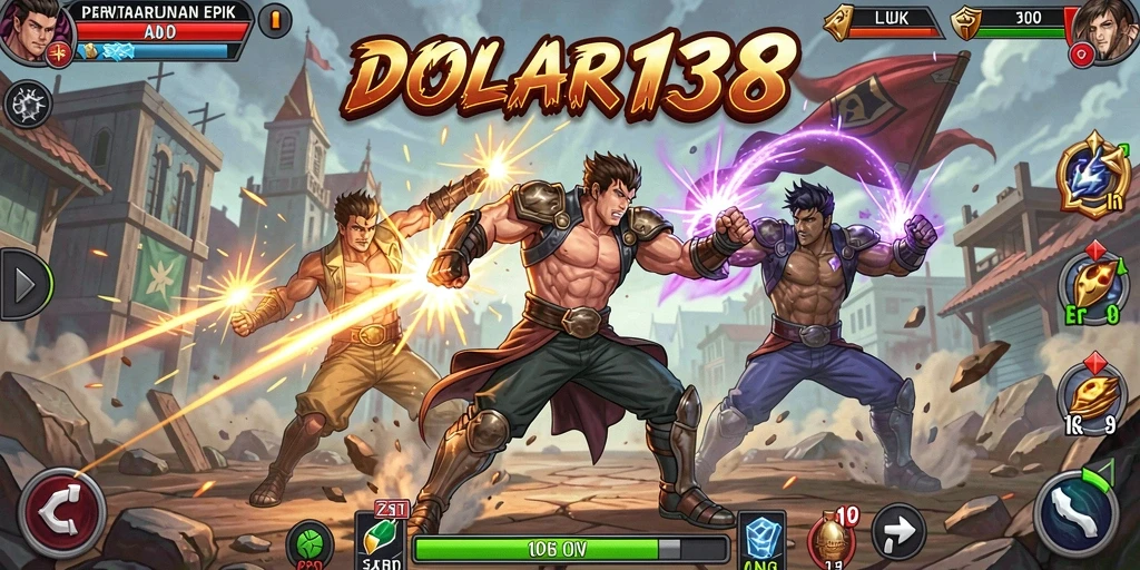 Tampilan pertarungan epik dalam DOLAR138 dengan karakter yang beraksi.