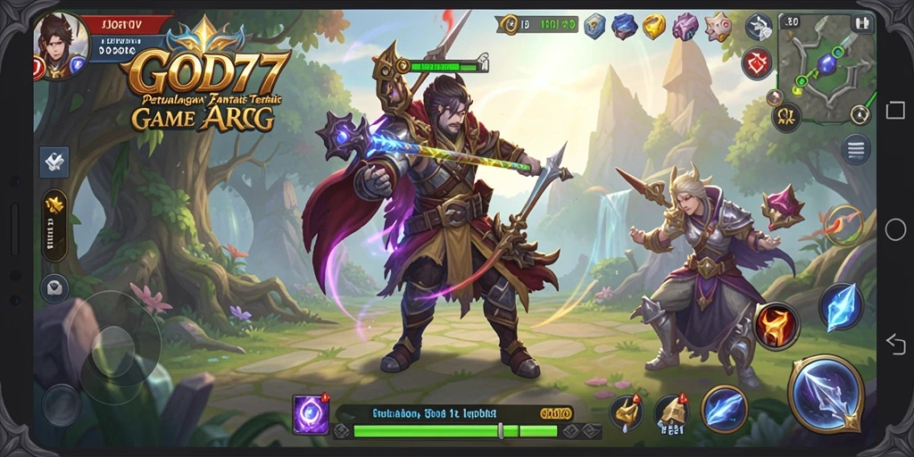 Screenshot dari gameplay <strong>GOD77</strong> yang menampilkan aksi pertarungan yang epik.