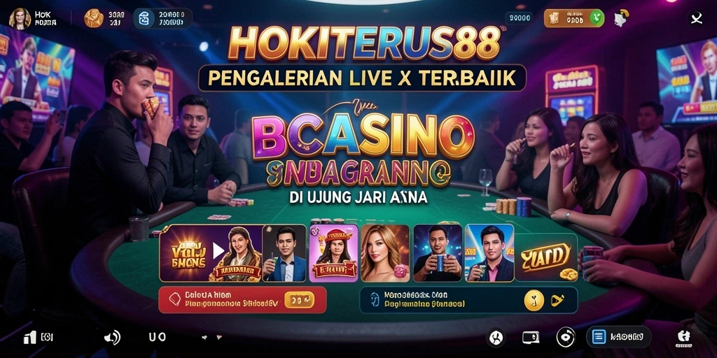 Screenshot HOKITERUS88 menampilkan dealer dan gameplay Live Casino yang menarik.