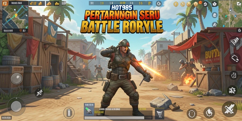 Screenshot HOT985 menampilkan aksi seru dalam pertempuran Battle Royale.