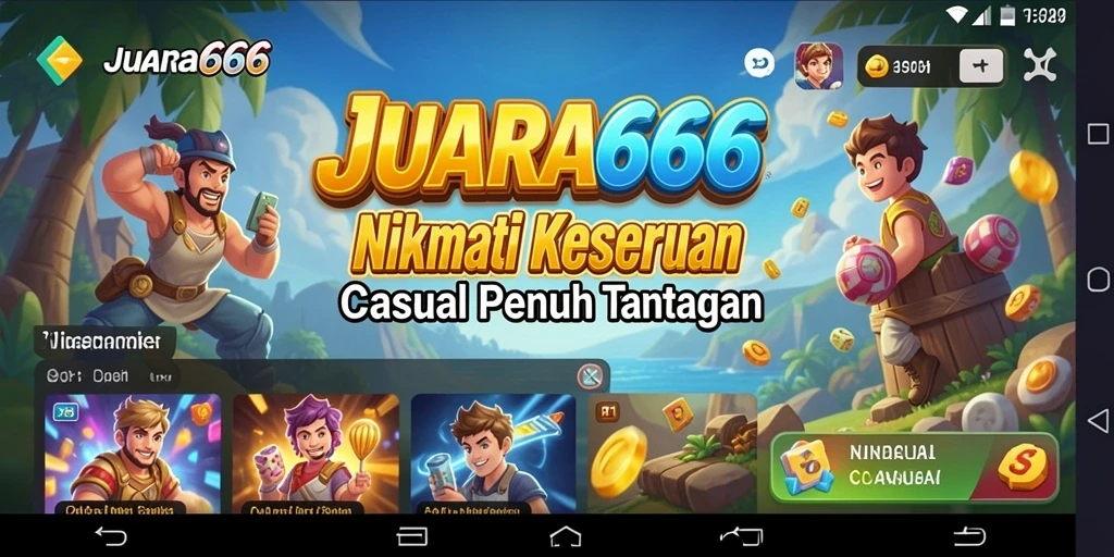 Tampilan gameplay JUARA666 dalam dunia yang cerah dan penuh tantangan.