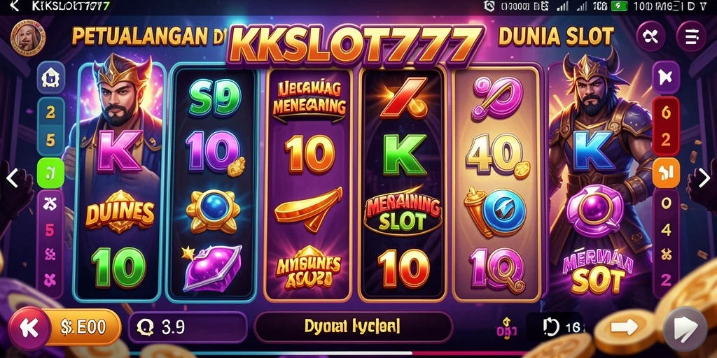 Screenshot gameplay KKSLOT777 yang menampilkan petualangan menarik di dunia slot.