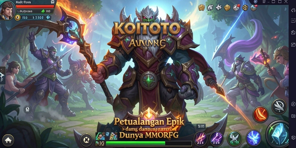 Screenshot gameplay KOITOTO dengan karakter dalam aksi seru di dunia MMORPG.
