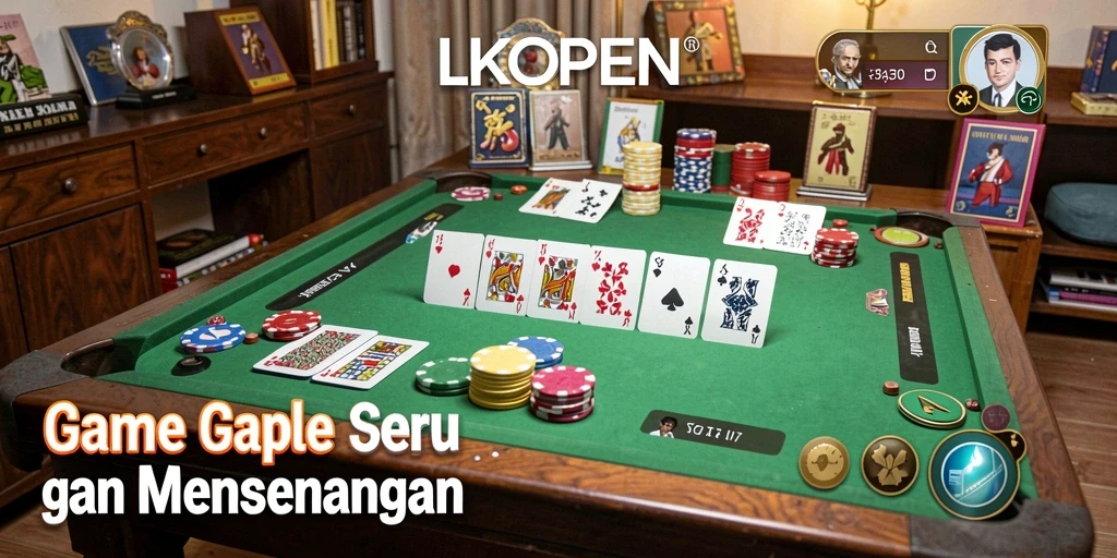 Screenshot gameplay LKOPEN yang menunjukkan suasana bermain Gaple.