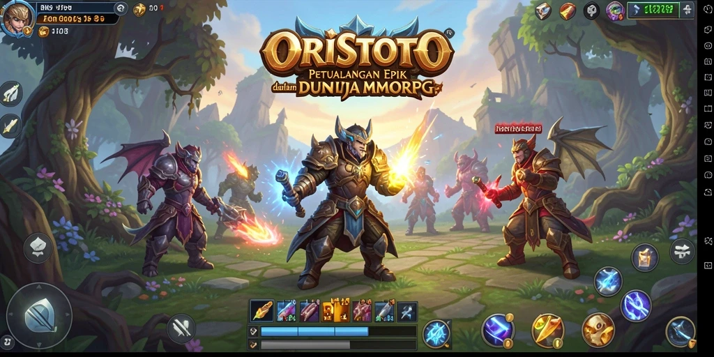 Screenshot gameplay ORISTOTO menampilkan aksi pertarungan seru dalam dunia MMORPG.