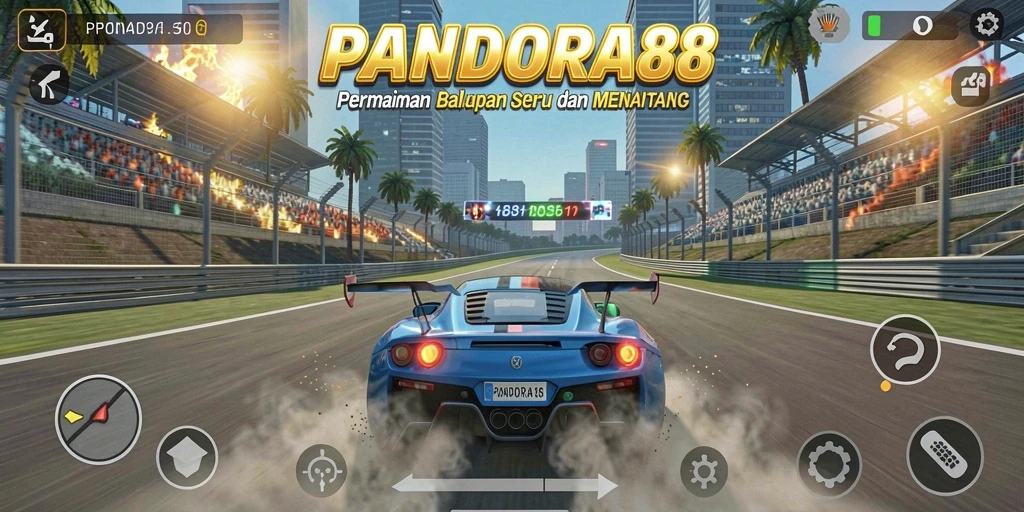 Tampilan menarik dari gameplay balapan PANDORA88 yang intens.