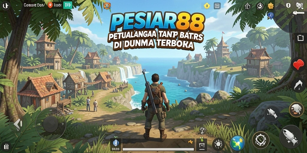Tampilan menarik dari gameplay PESIAR88 di dunia terbuka yang luas.