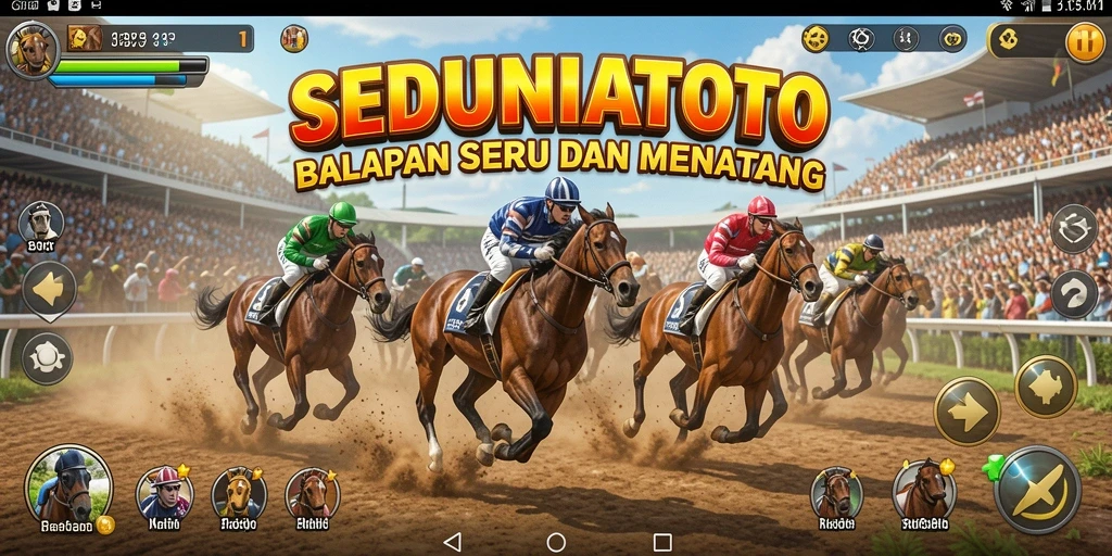 Tangkapan layar menampilkan gameplay balap yang seru dan intens.
