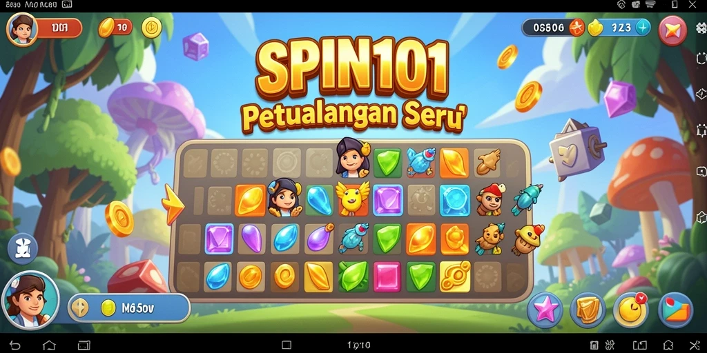 Gameplay menarik di SPIN101 dengan tantangan level match-3.