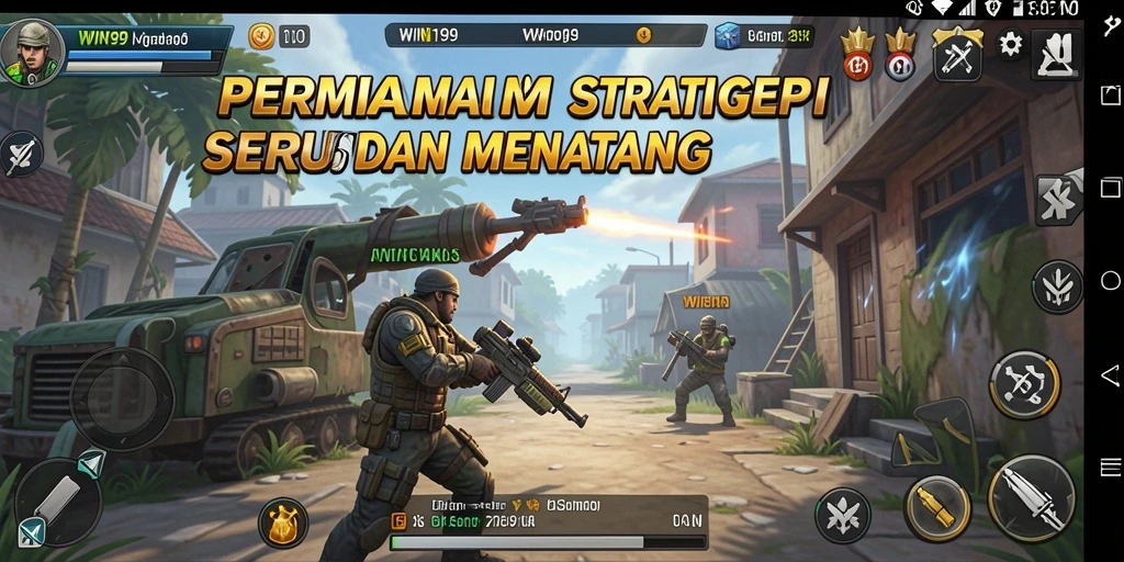 Screenshot gameplay <strong>WIN199</strong> menampilkan pertempuran strategis yang intens.