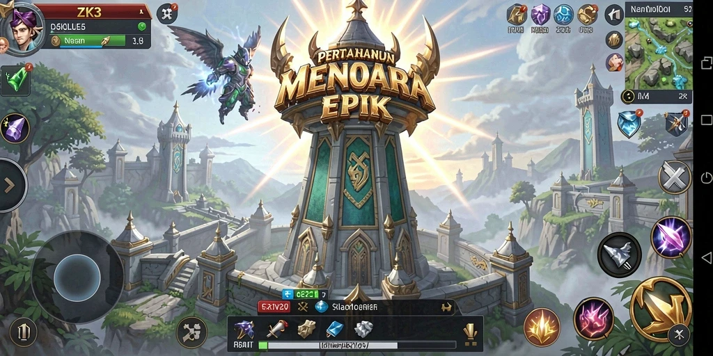 Tampilan permainan ZK3 yang menegangkan dan strategis dalam Tower Defense.