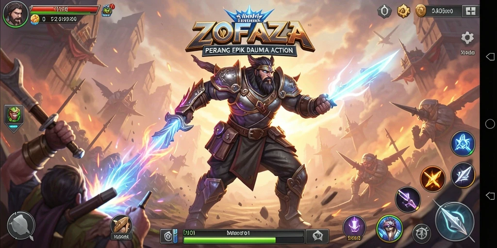Screenshot ZOFAZA menunjukkan adegan pertarungan yang intens dan menegangkan.